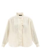 Isabel Marant - Epamias Ruffled Pintucked Blouse - Womens - White