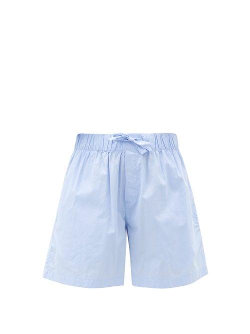 Ladies Lingerie Tekla - Organic-cotton Pyjama Shorts - Womens - Light Blue
