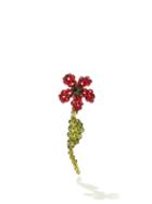 Simone Rocha - Beaded Flower Single Earring - Womens - Red Multi