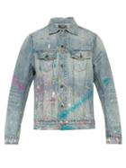 Matchesfashion.com Amiri - Graffiti Distressed Denim Jacket - Mens - Indigo