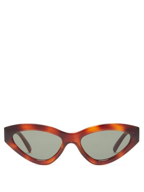 Matchesfashion.com Le Specs - Synthcat Cat Eye Acetate Sunglasses - Womens - Tortoiseshell