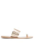 Matchesfashion.com Ancient Greek Sandals - Thalia Toe-loop Woven-leather Sandals - Womens - Gold