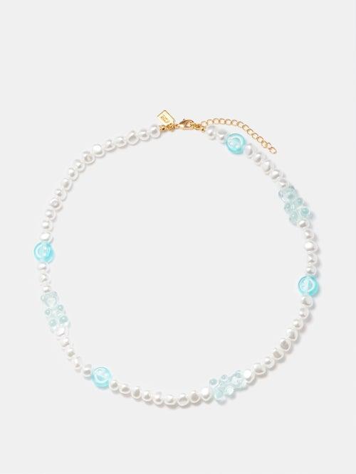 Crystal Haze - Candy Chain Resin & 18kt Gold-plated Necklace - Womens - Blue Multi