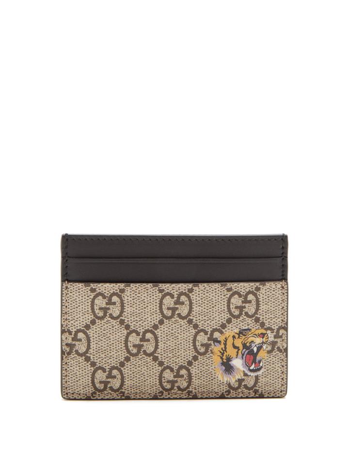 Gucci Tiger-motif Gg Supreme Cardholder