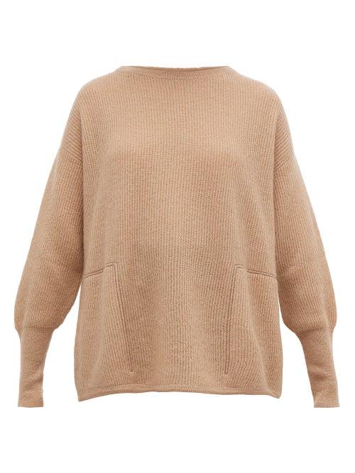 Matchesfashion.com Brunello Cucinelli - Monili Trimmed Ribbed Sweater - Womens - Light Brown