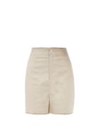 Matchesfashion.com Staud - Joel High-rise Linen-blend Shorts - Womens - Beige