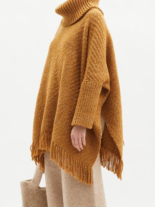 Matchesfashion.com Aessai - Palermo Roll-neck Wool-blend Poncho - Womens - Camel