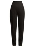 Matchesfashion.com The Row - Cat High Rise Stretch Wool Trousers - Womens - Dark Grey