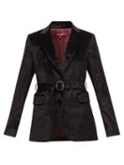 Matchesfashion.com Sies Marjan - Terry Single-breasted Belted Velvet Jacket - Womens - Black
