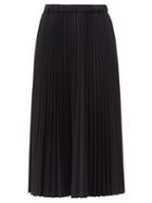 Matchesfashion.com Jil Sander - Pliss-knit Jersey Midi Skirt - Womens - Navy