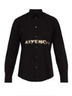Matchesfashion.com Givenchy - Faded Logo Print Cotton Shirt - Mens - Black