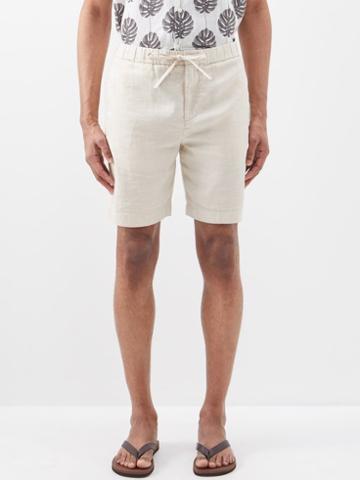 Frescobol Carioca - Felipe Drawstring-waist Linen-blend Shorts - Mens - Sand
