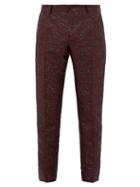 Matchesfashion.com Dolce & Gabbana - Swirling Brocade Twill Tuxedo Trousers - Mens - Burgundy