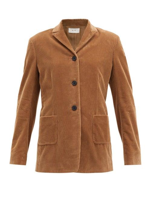 Matchesfashion.com The Row - Geidre Single-breasted Cotton-corduroy Blazer - Womens - Tan