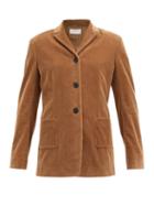 Matchesfashion.com The Row - Geidre Single-breasted Cotton-corduroy Blazer - Womens - Tan