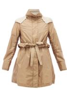 Matchesfashion.com Moncler - Coquille Drawstring Ruffle-trimmed Parka - Womens - Camel