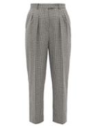 Matchesfashion.com A.p.c. - Cherlyn Houndstooth Wool Blend Twill Trousers - Womens - Black White