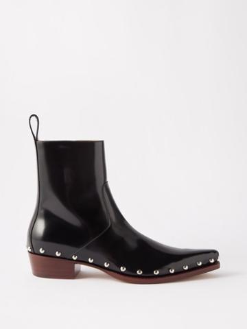 Bottega Veneta - Studded Patent-leather Boots - Mens - Black