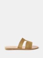 Ancient Greek Sandals - Apteros Raffia-woven Slides - Womens - Beige