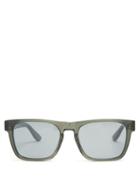 Matchesfashion.com Saint Laurent - Rectangle Frame Acetate Sunglasses - Mens - Green