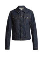 Matchesfashion.com Helmut Lang - Striped Denim Jacket - Womens - Dark Blue