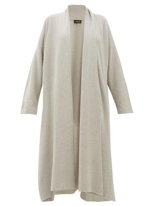 Matchesfashion.com Eskandar - Moss Stitch Cashmere Cardigan - Womens - Light Grey