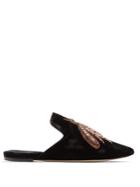 Sanayi 313 Ragno Embroidered Velvet Slipper Shoes