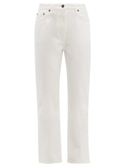Matchesfashion.com The Row - Charlee High Rise Straight Leg Jeans - Womens - White