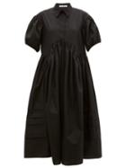 Matchesfashion.com Cecilie Bahnsen - Margo Pintucked Cotton-poplin Midi Shirt Dress - Womens - Black