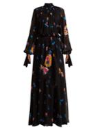 Msgm Floral-print Chiffon Maxi Dress