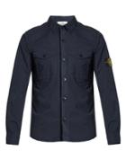 Stone Island Logo-patch Stretch-cotton Shirt