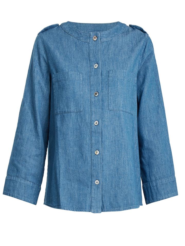 A.p.c. Lea Cotton-chambray Top