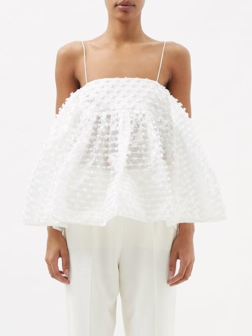 Cecilie Bahnsen - Fennella Fil-coup Organza Top - Womens - White