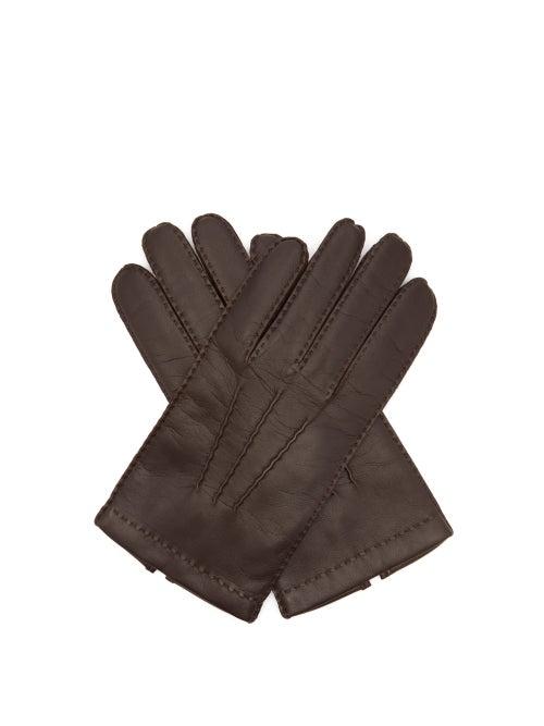 Matchesfashion.com Dents - Shaftesbury Touchscreen Leather Gloves - Mens - Brown