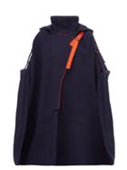 Matchesfashion.com Chlo - Virgin Wool Blend Buckled Shoulder Cape - Womens - Navy