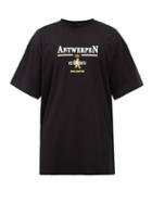 Matchesfashion.com Vetements - Antwerpen-print Cotton-jersey T-shirt - Mens - Black