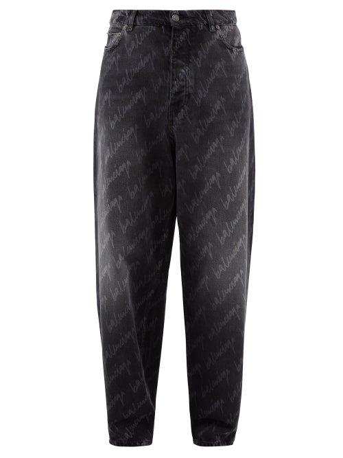 Balenciaga - New Scribble-print Wide-leg Jeans - Mens - Black