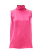 Matchesfashion.com Worme - The High Neck Silk Tank Top - Womens - Pink