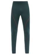 Matchesfashion.com Falke Ess - Piped Jersey Running Tights - Mens - Green