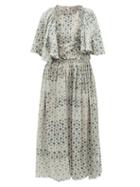 Matchesfashion.com Preen By Thornton Bregazzi - Malu Ruffled Floral-print Crepe Dress - Womens - Blue Multi
