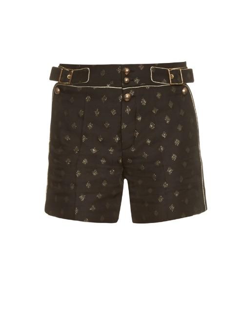Chloé Diamond-jacquard High-waisted Shorts