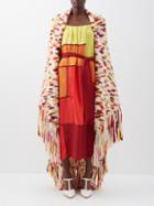 Gabriela Hearst - Lauren Space-dyed Tasselled Knit Shawl - Womens - Red Multi