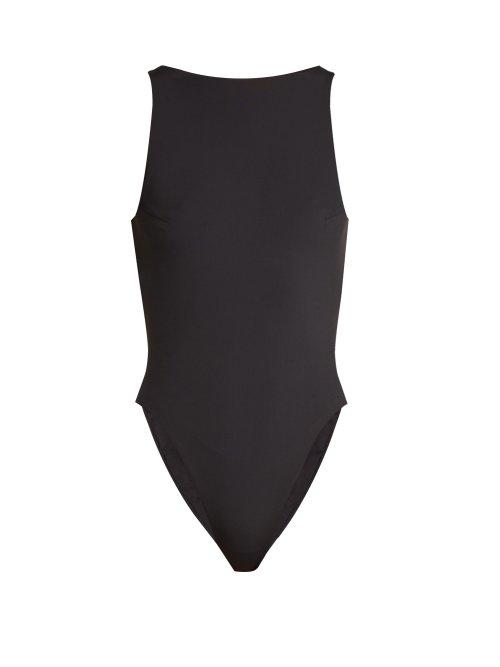 Matchesfashion.com Dos Gardenias - Heartbreaker Cut Out Back Swimsuit - Womens - Black