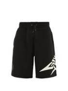 Matchesfashion.com Givenchy - Luminous Logo Print Cotton Shorts - Mens - Black