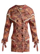 Matchesfashion.com Attico - Floral Tapestry Brocade Mini Dress - Womens - Pink Multi