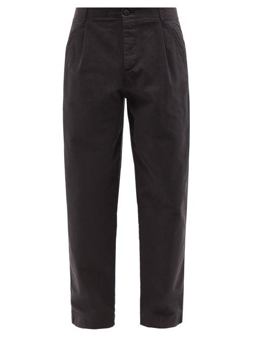 Folk - Assembly Pleated Canvas Trousers - Mens - Black