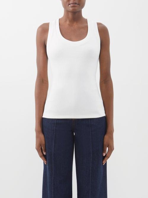 Alexander Mcqueen - Logo-embroidered Cotton-blend Jersey Tank Top - Womens - Ivory