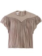 Matchesfashion.com Chlo - Crinkle Pleated Crepe Top - Womens - Light Grey