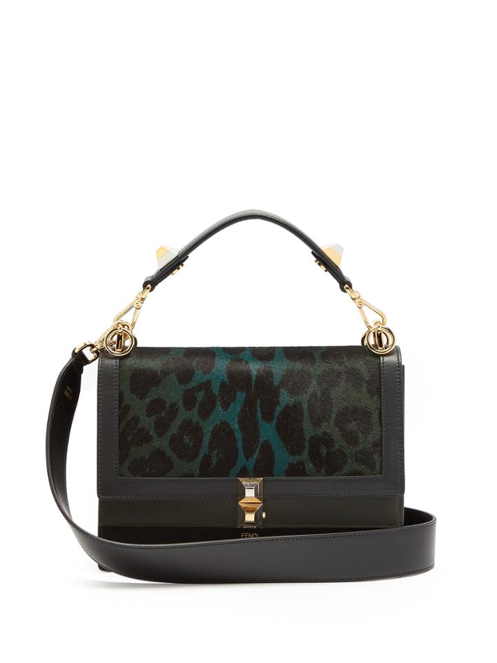 Fendi Kan I Calf-hair And Leather Shoulder Bag