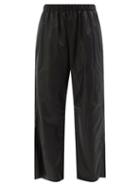 Mm6 Maison Margiela - Cropped Faux-leather Trousers - Womens - Black